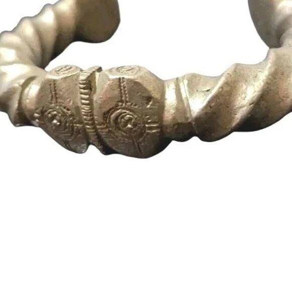 Antique African Niger Baoulé Dogon Bronze Manilla Currency Bracelet Cuff - Picture 3 of 8